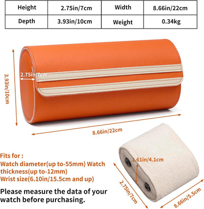 MOZSLY Watch Roll Travel Case 3 Slots Portable Box for Men and Women Watches Organizer Storage Holder PU Leather