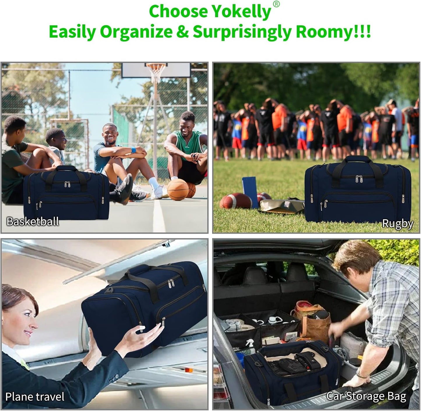 Sports Duffel Bag 20 inch for Travel Gym - Navy Blue