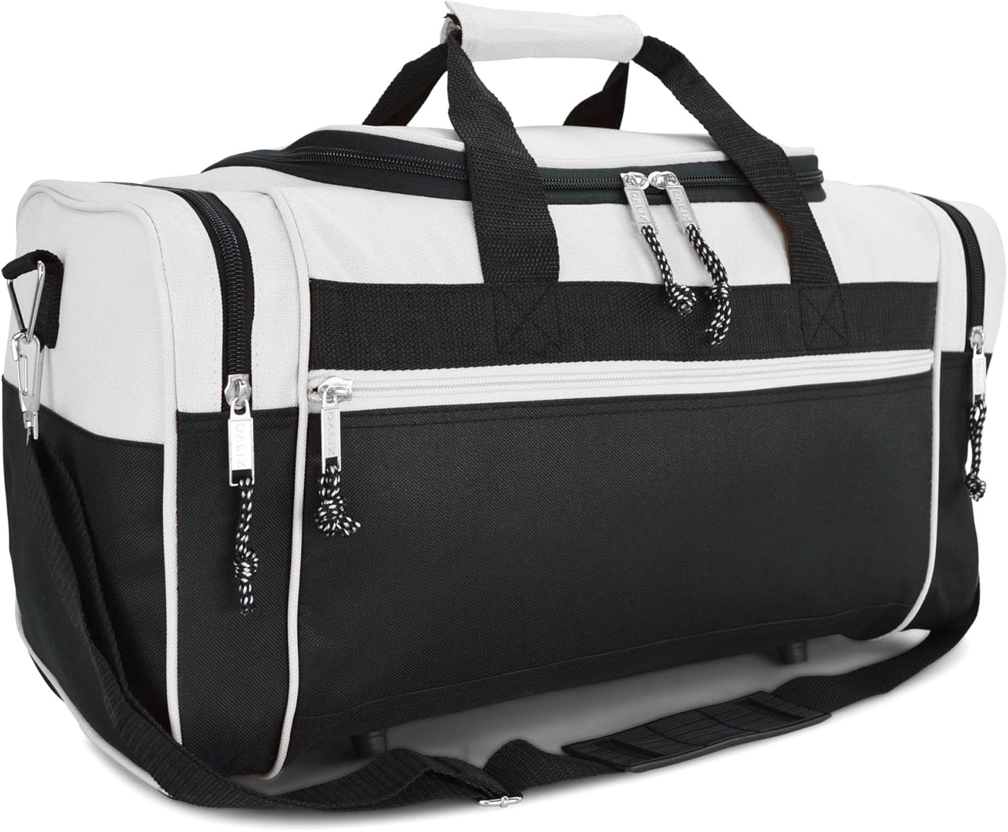 DALIX 21" Sports Duffle Bag Gym Travel Pack in White