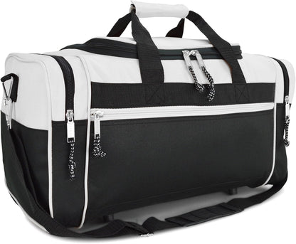 DALIX 21" Sports Duffle Bag Gym Travel Pack in White