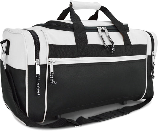 DALIX 21" Sports Duffle Bag Gym Travel Pack in White