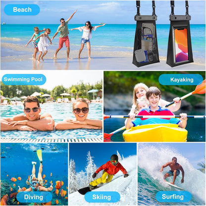 Large Capacity Waterproof Phone Pouch Floating, Waterproof Bag Case for iPhone 15 14 Pro Max 13 12 11 X XR 8 Plus Samsung Up to 6.9'', IPX8 Water Proof Phone Dry Bag for Swimming Kayaking, 1Pack