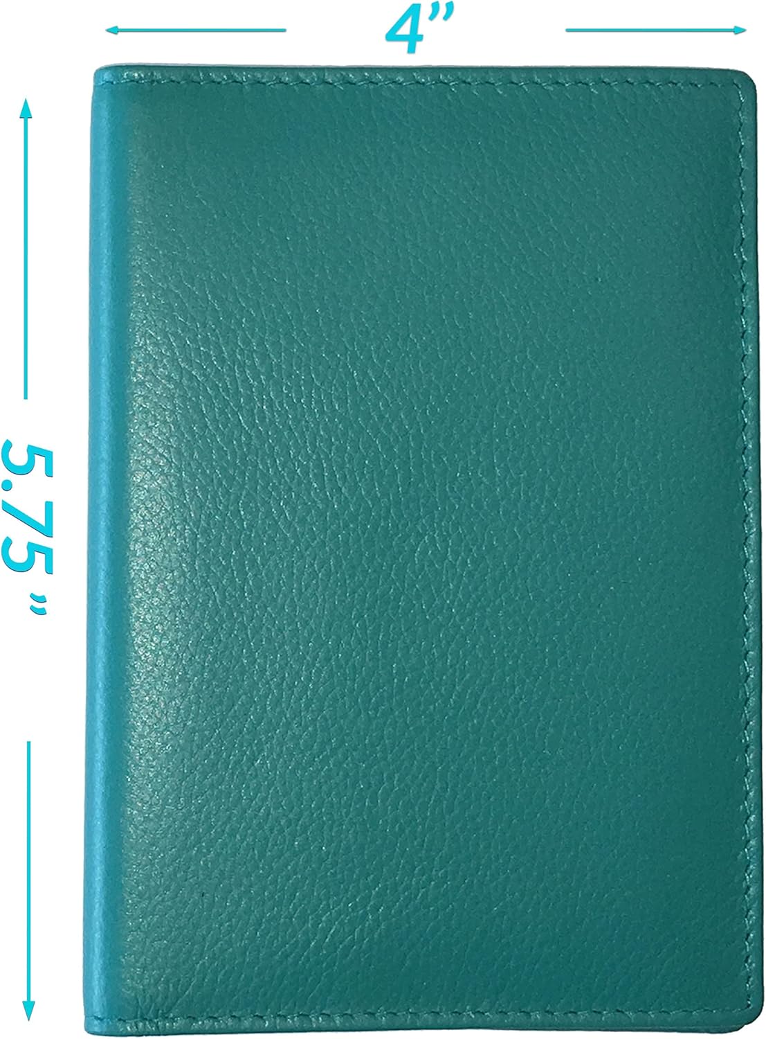 Personalized Monogrammed Teal Leather RFID Passport Wallet