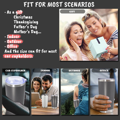 20 oz Tumbler with lid Double Wall Vacuum Insulated Tumblers Stainless Steel Coffee Mug Travel Coffee Tumbler Powder Coated Tumbler Cup Keep Hot&Cold - (Grey 1 Pack)