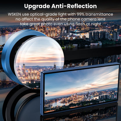 WSKEN for Z Fold 7 Camera Lens Protector Case Cover - Ultra HD Anti-Reflective Tempered Metal Glass Anti Scratch Rear Camera Screen Protector Film for Samsung Galaxy Z Fold 7 5G Accessories,Blue