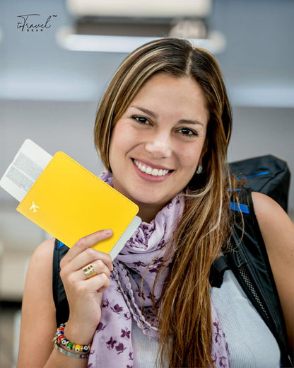 Passport Holder for Travel Essentials,RFID Blocking Passport Cover Case for Travel Accessories,Travel Wallet for Women Men (Lemon Yellow)