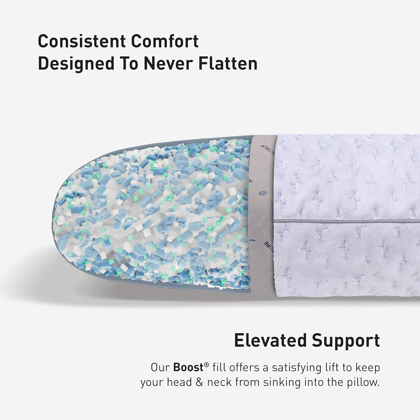 Bedgear Balance Cuddle Curve Performance Pillow - Size 0.0 - Moisture-Wicking Pillow for Side Sleepers - Medium Firmness Bed Pillow- Hypoallergenic, Washable Removable Cover - 20" W x 26" L x 4.75" H