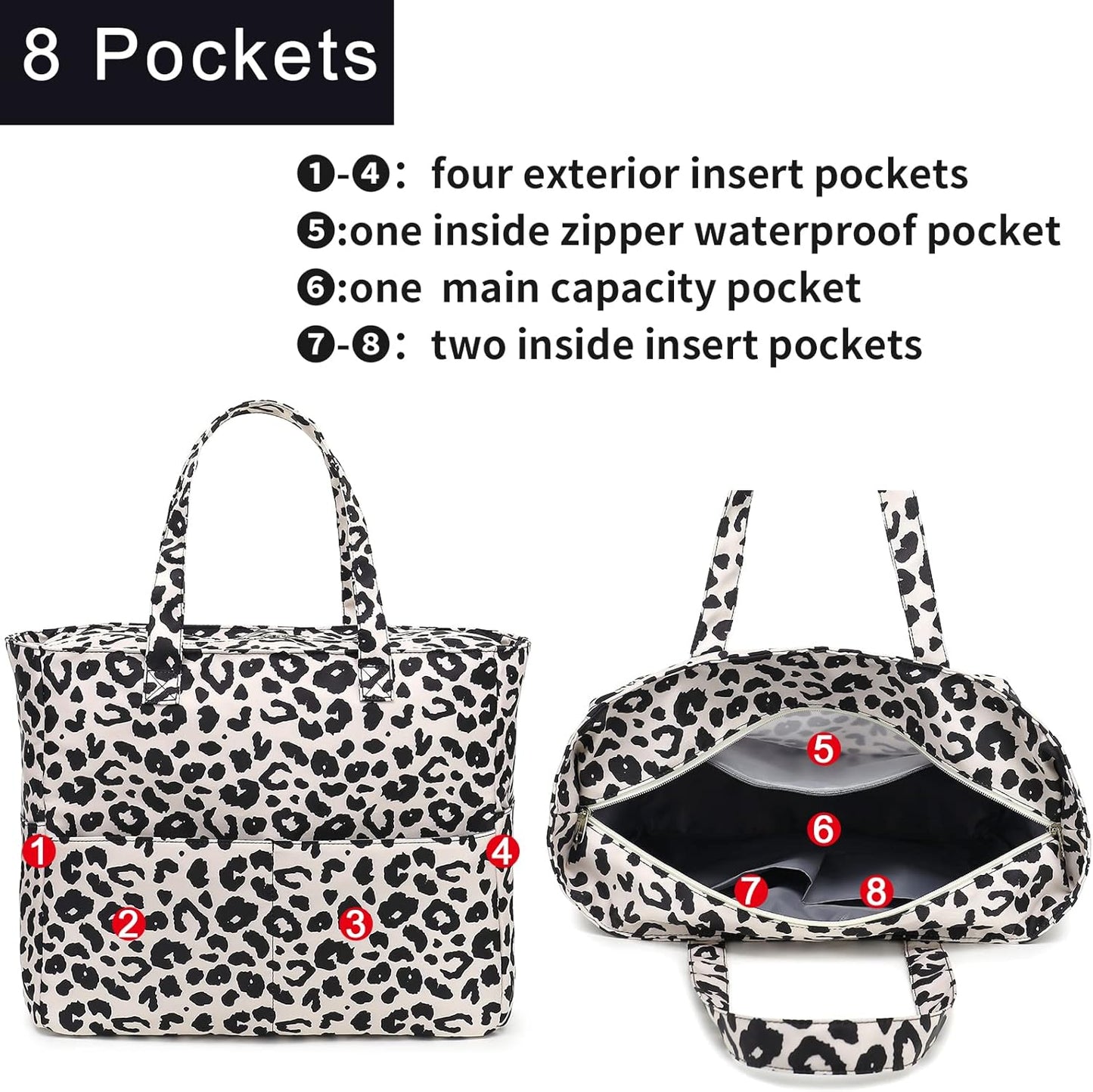 Waterproof Beach Tote Pool Bags for Women Ladies Extra Large Gym Tote Carry On Bag With Wet Compartment for Weekender Travel