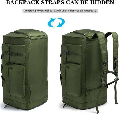 Lyweem Large Duffle Bag Backpack for Travel, 70L Heavy Duty Gym Duffel Bag with Shoes Compartment for Men & Women, Weekender Overnight Sports Backpack for Traveling