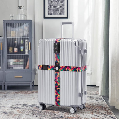 Travelkin Luggage Straps TSA Approved - Adjustable Cross Suitcase Straps with TSA Lock, Reinforced Buckle, Unique Pattern - Secure Heavy Duty Luggage Straps for Travel (Scales of Dragon)