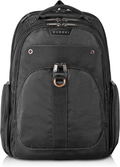 EVERKI 32L Atlas Business Laptop Backpack – Adjustable Compartment for Work, Travel-Friendly Business & Office Backpack for Men & Women, College, Durable Computer Bag, Fits 13"-17.3", Black
