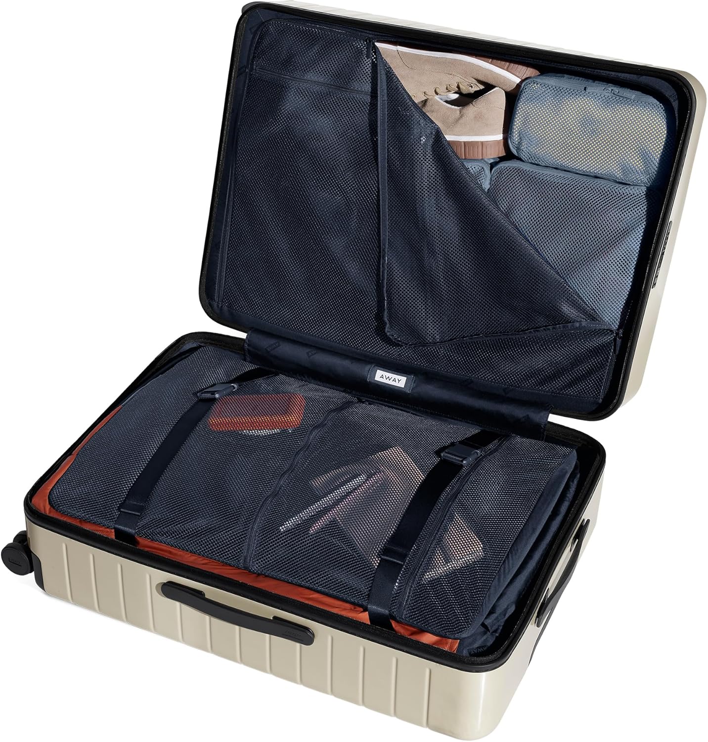 Away Large Checked Luggage, 29 Inch Hardside Suitcase with Spinner Wheels, Lightweight & Durable, TSA Lock, Salt White