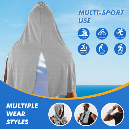 3 Pack Cooling Hoodie Towels for Neck and Face, UPF 50 Sun Protection & Instant Cooling, Ice Towels for Hot Weather, Soft Breathable Towel for Sport, Work Out, Gym, Camping & More Activities