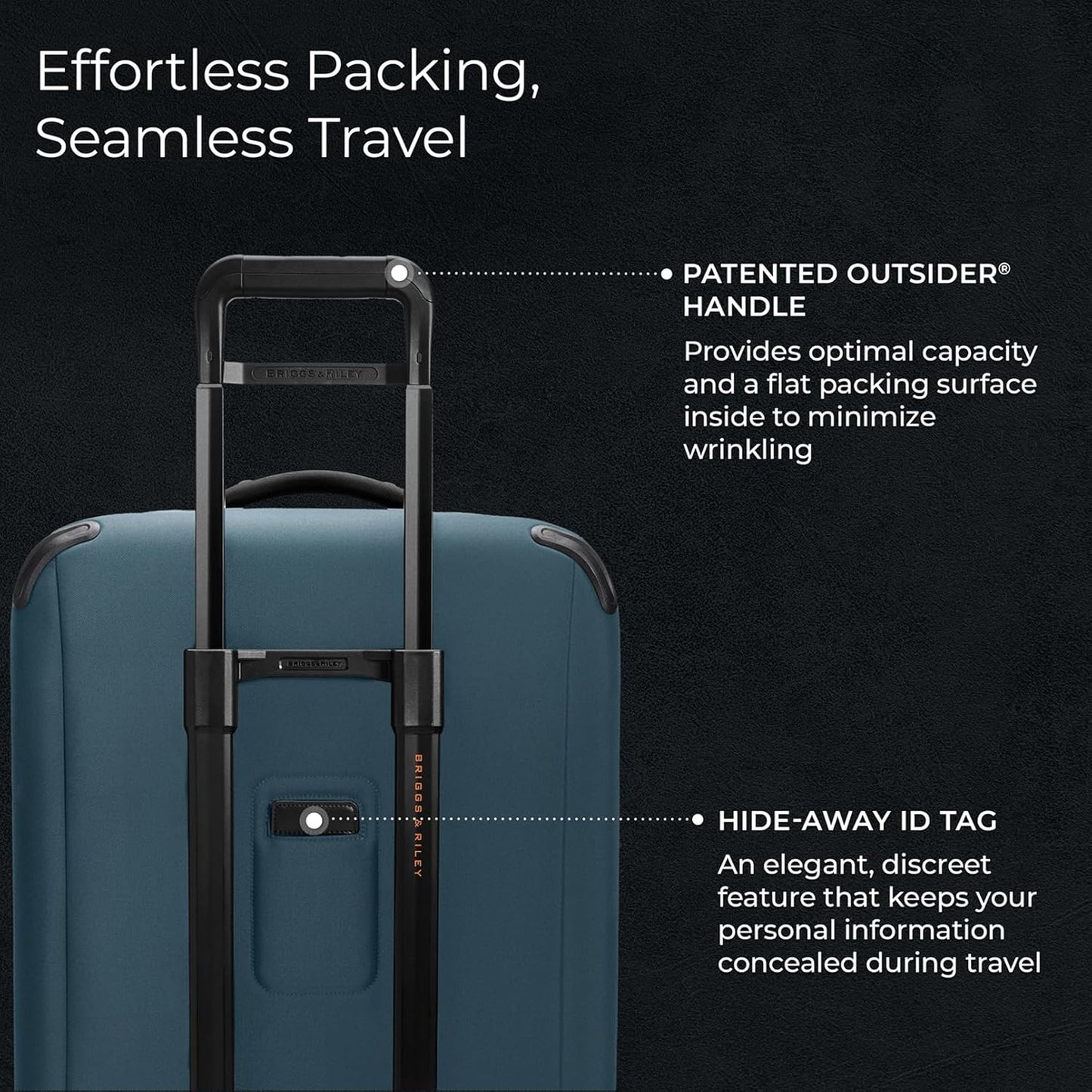 Briggs & Riley 26" Medium Expandable Spinner - Checked Luggage for Travel, Suitcases with Wheels, Softside Rolling Bag for Men & Women - ZDX Collection, Ocean