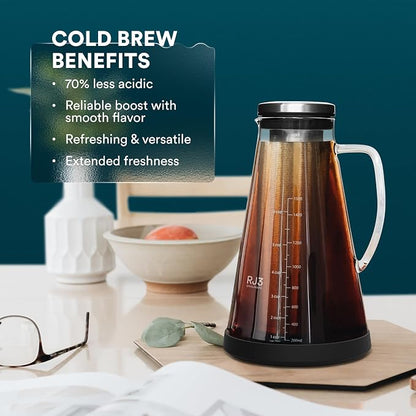 OVALWARE Airtight Cold Brew Iced Coffee Maker Pitcher - Image 3