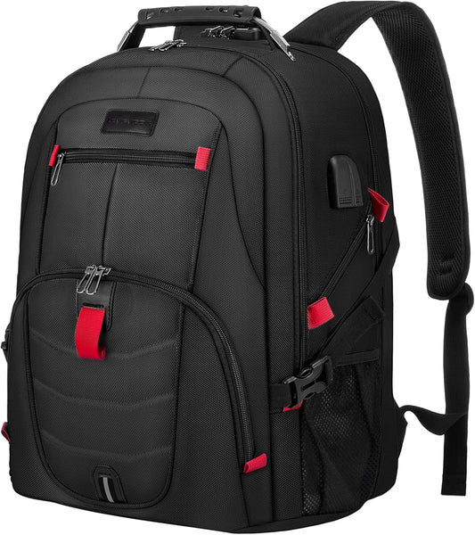LOVEVOOK Travel Laptop Backpack Waterproof Anti Theft with Lock and USB Charging Port Large Computer Business Backpack for Men Women College (17 inch, Black)
