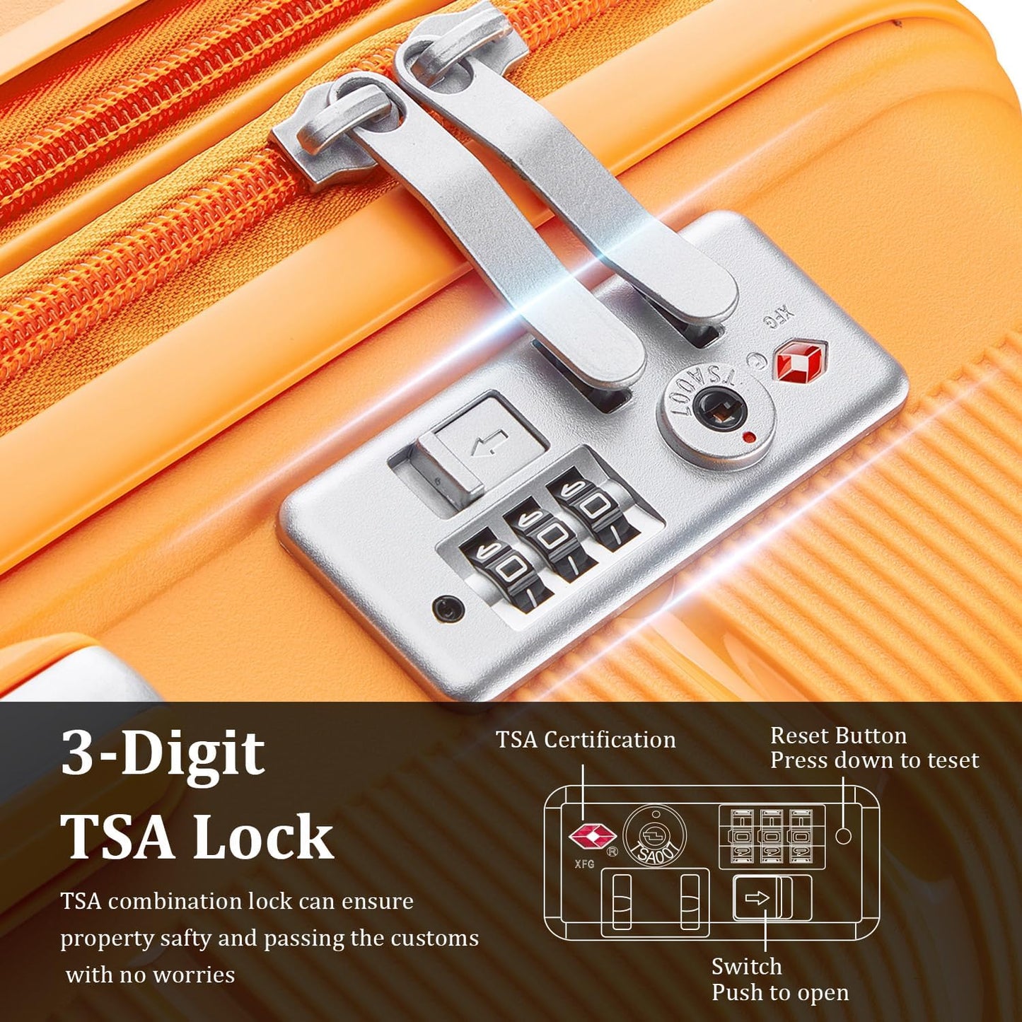 4-Piece Hardshell Luggage Set with TSA Locks, Expandable Suitcases and Silent Spinner Wheels - Vibrant Colors for Easy Identification (14/20/24/28 Inch) - Family Travel Suitcase Sets