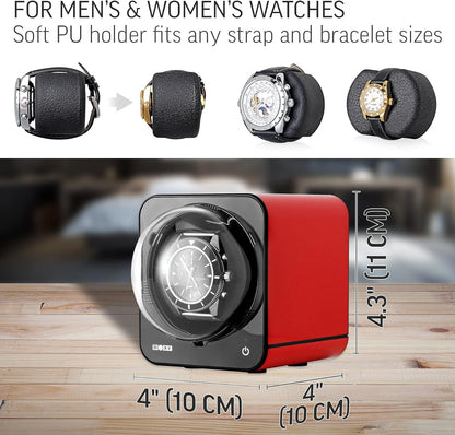 Watch Winder for Automatic Watch with Vertical Rotor Stop (with AC Adapter)