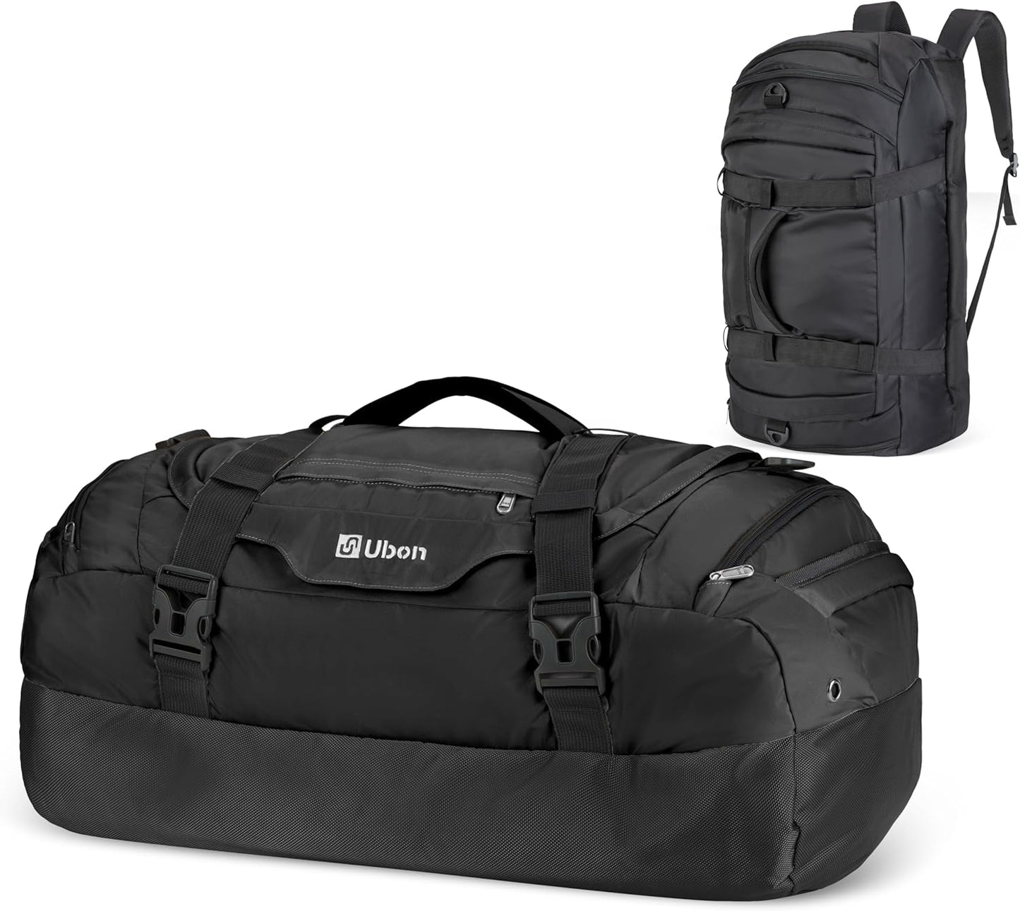 Ubon Large Duffel Bag Weekender Bags with Shoe Compartments 4-Way Sports Gym Backpack with Padded Straps Camping Traveling Duffle Bag