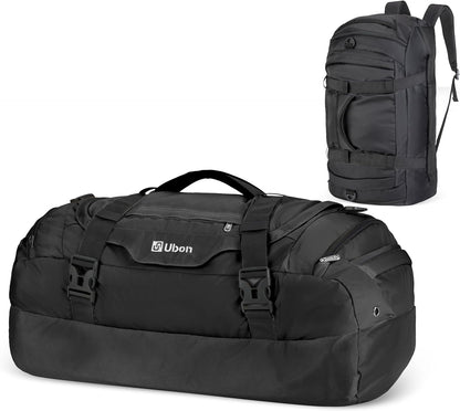 Ubon Large Duffel Bag Weekender Bags with Shoe Compartments 4-Way Sports Gym Backpack with Padded Straps Camping Traveling Duffle Bag