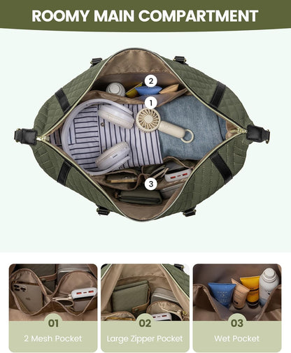 LOVEVOOK 4-in-1 Travel Weekender - Duffle, Carry On, Overnight & Toiletry Bag with Wet Pocket