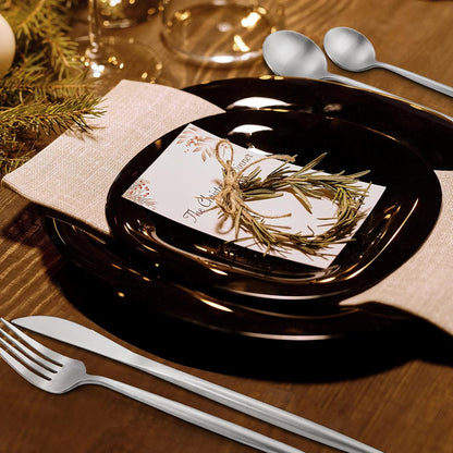 40-Piece Stainless Steel Flatware Set - 8-Piece Service, Satin Finished & Dishwasher Safe