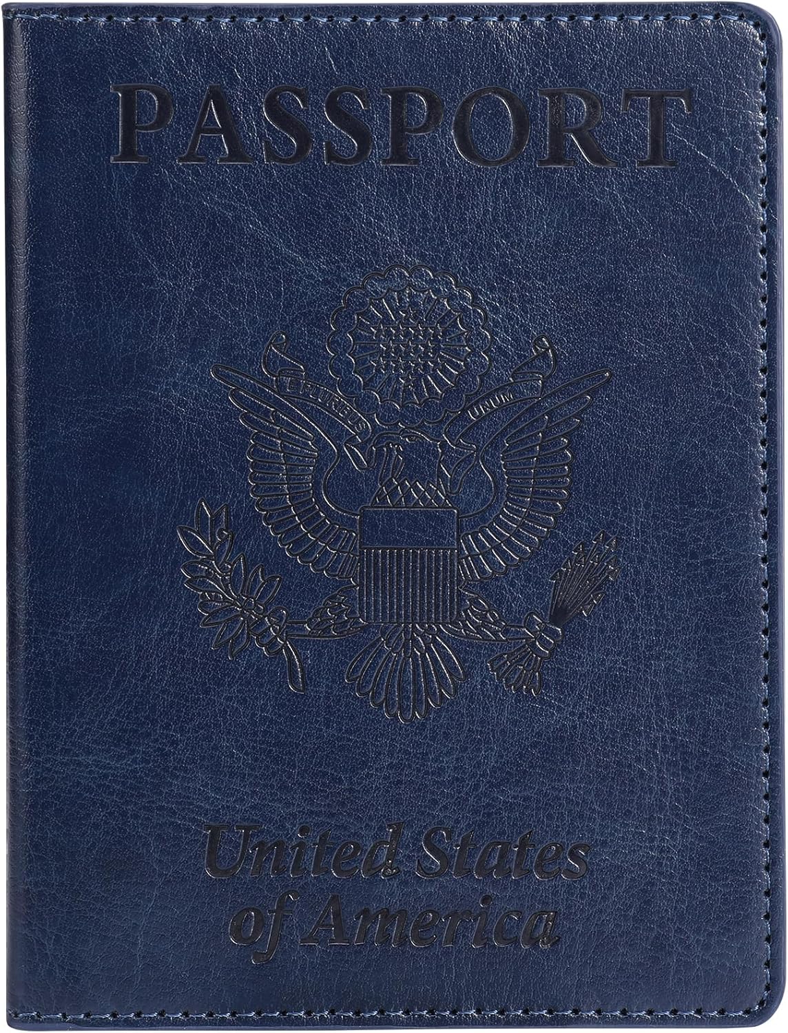 TIGARI Passport Holder for Travel Women Men, PU Leather Passport Wallet Cover Case Sleeve, Waterproof Protected Document Organizer, Family Vacation Plane Cruise Travel Essentials-Blue