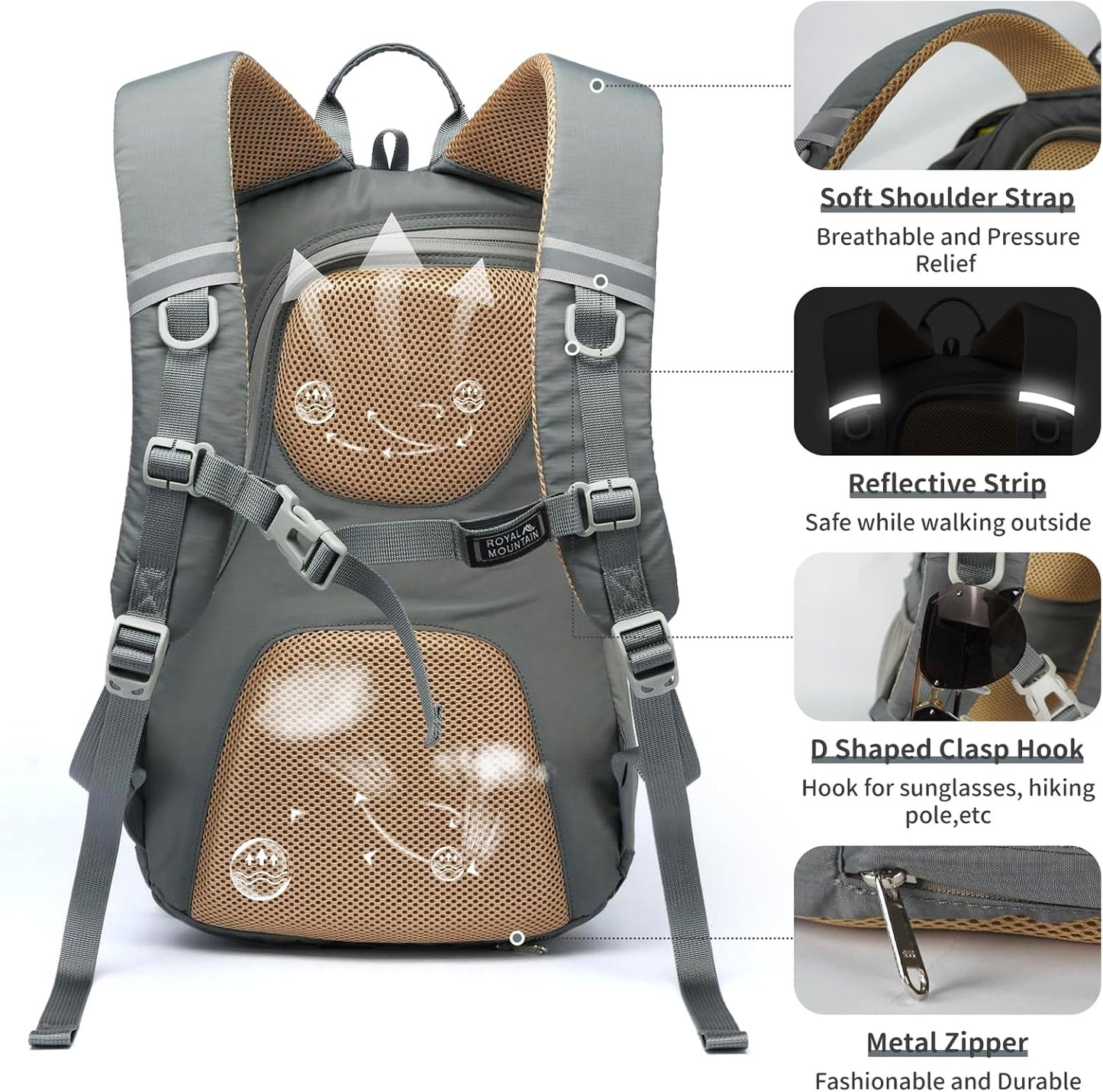 Hiking Backpack 30L Foldable Travel Daypack For Women Men,Camping Daypack Backpacks Lightweight,Durable Hiking Backpack Fit For Hiking,Daily Commuting,Short Trips.(With Rain-cover)