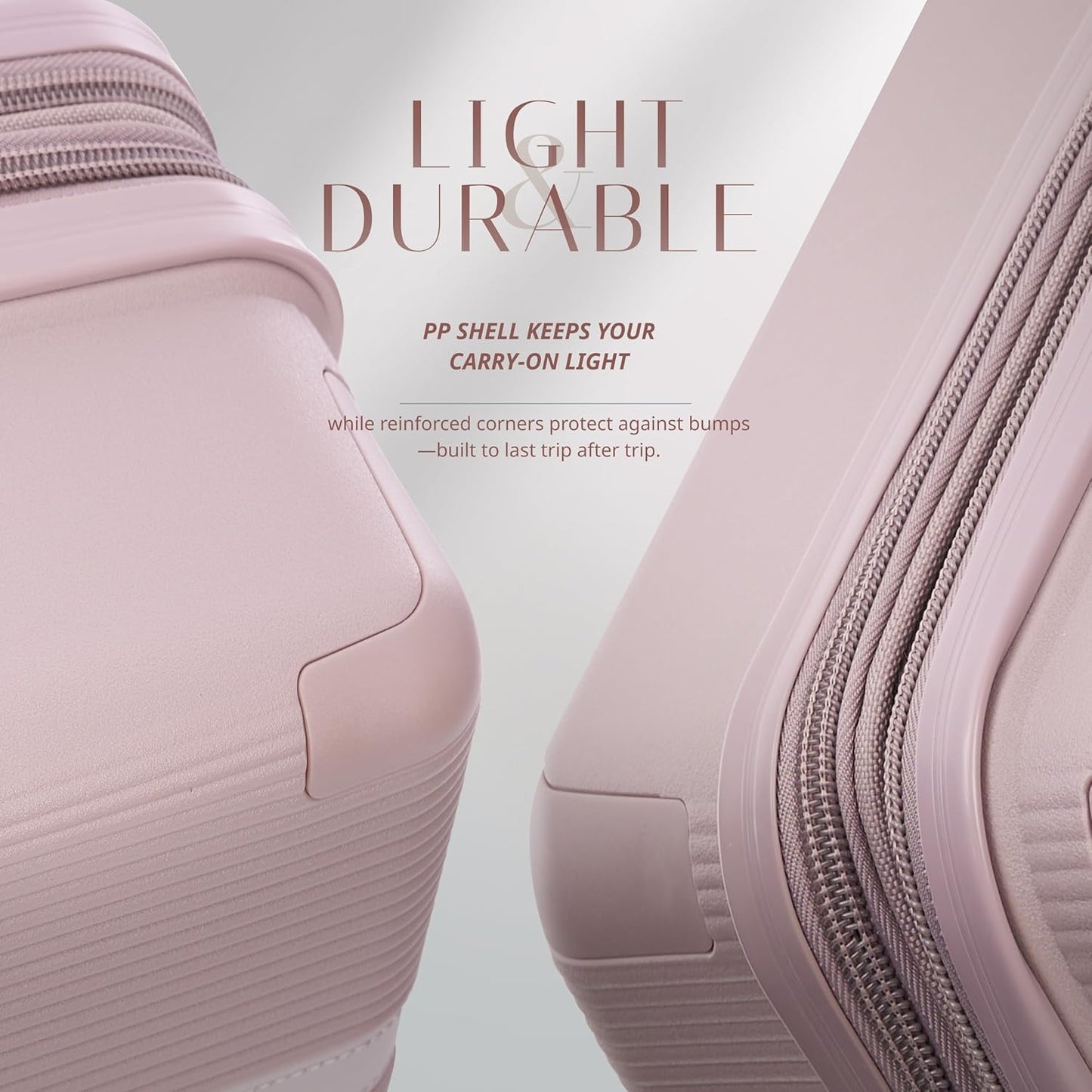 Verage Florence Hardside Carry-On Luggage with Spinner Wheels, Lightweight Expandable Suitcase with TSA Lock, Artist-Inspired Stylish Travel Luggage for Women, 20-Inch, Rose Blush