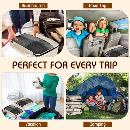 5 Pcs Packing Cubes for Suitcase Large Travel Cubes Carry on Luggage Organizer Bags for Clothes Accessories(S,Khaki)