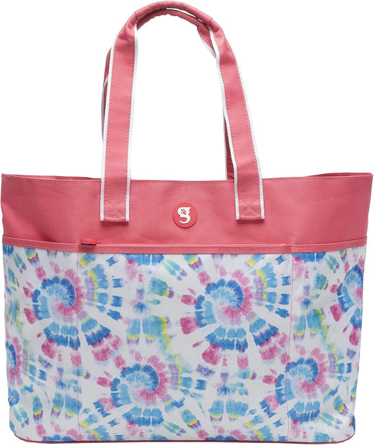geckobrands Oversized Beach Tote – Large and Stylish Beach Bag with 4 Exterior Pockets and Zippered Internal Compartment