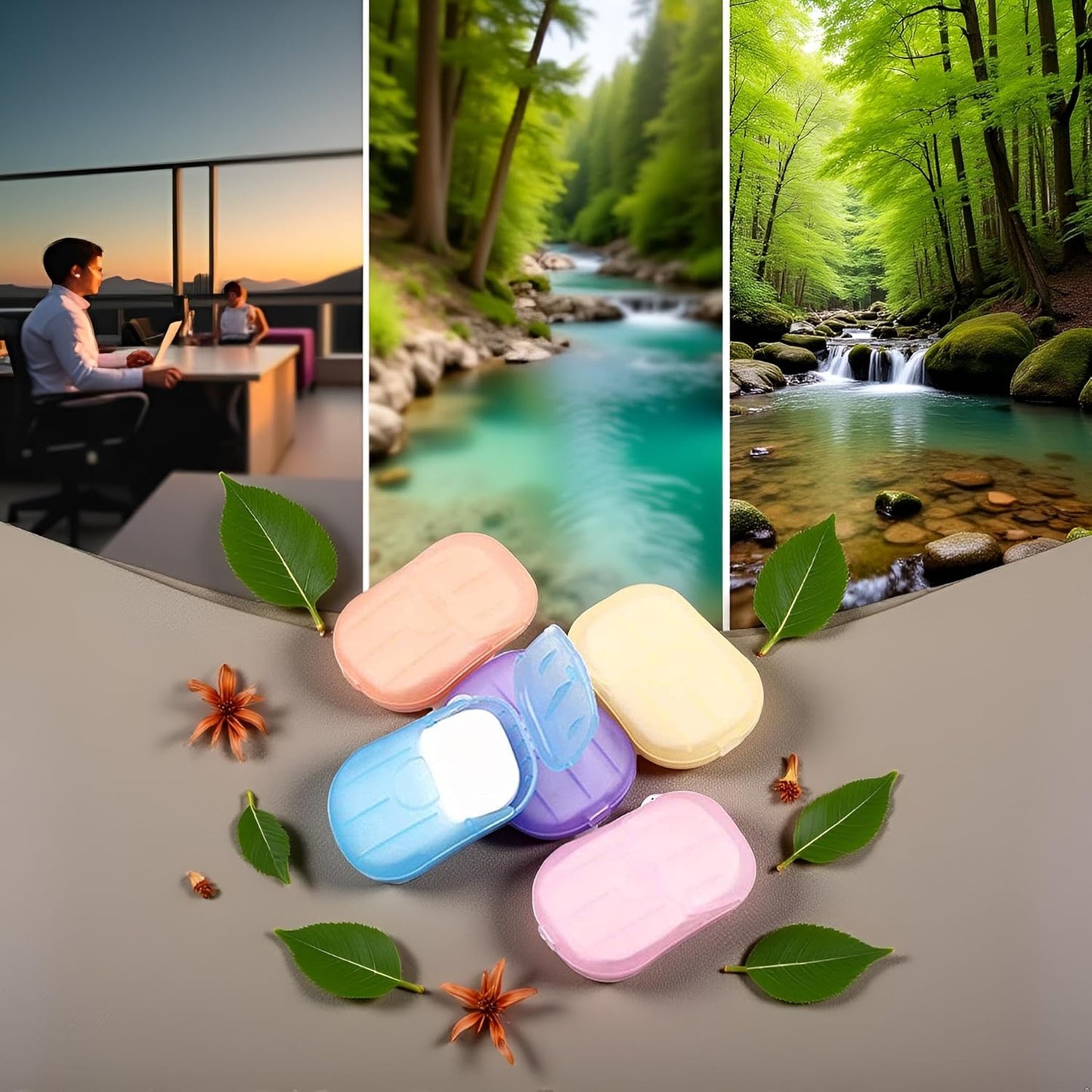 500 Sheets Colorful Disposable Soap Paper 5 Boxes Hand Cleaner Fragrance Mini Color Soaps Paper for school Indoor, Outdoor,Travel,Camping Hiking,Soap Sheet,Foot and Hand Care,Outdoor Recreation