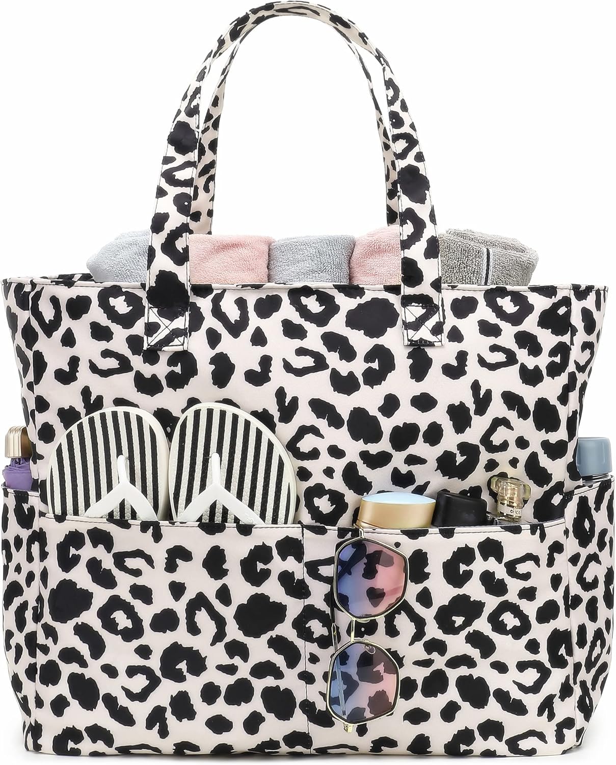 Waterproof Beach Tote Pool Bags for Women Ladies Extra Large Gym Tote Carry On Bag With Wet Compartment for Weekender Travel