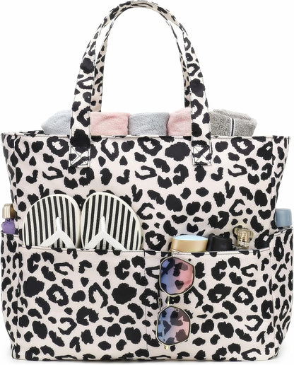 Waterproof Beach Tote Pool Bags for Women Ladies Extra Large Gym Tote Carry On Bag With Wet Compartment for Weekender Travel