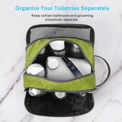 Gonex Travel Toiletry Bag Nylon, Dopp Kit Shaving Bag Toiletry Organizer Green