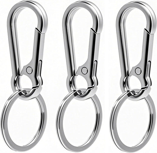 Keychain Keyring Set for Men Women Classic Metal Home Car Key Holder Organizer Portable Carabiner Clip Accessories 2PCS