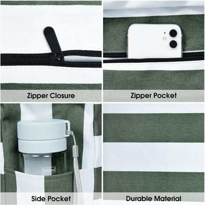 Becokan Beach Bags for Women Large Waterproof Beach Tote Bag Zipper Beach Bags Waterproof Sandproof Swim Pool Bag Large Tote