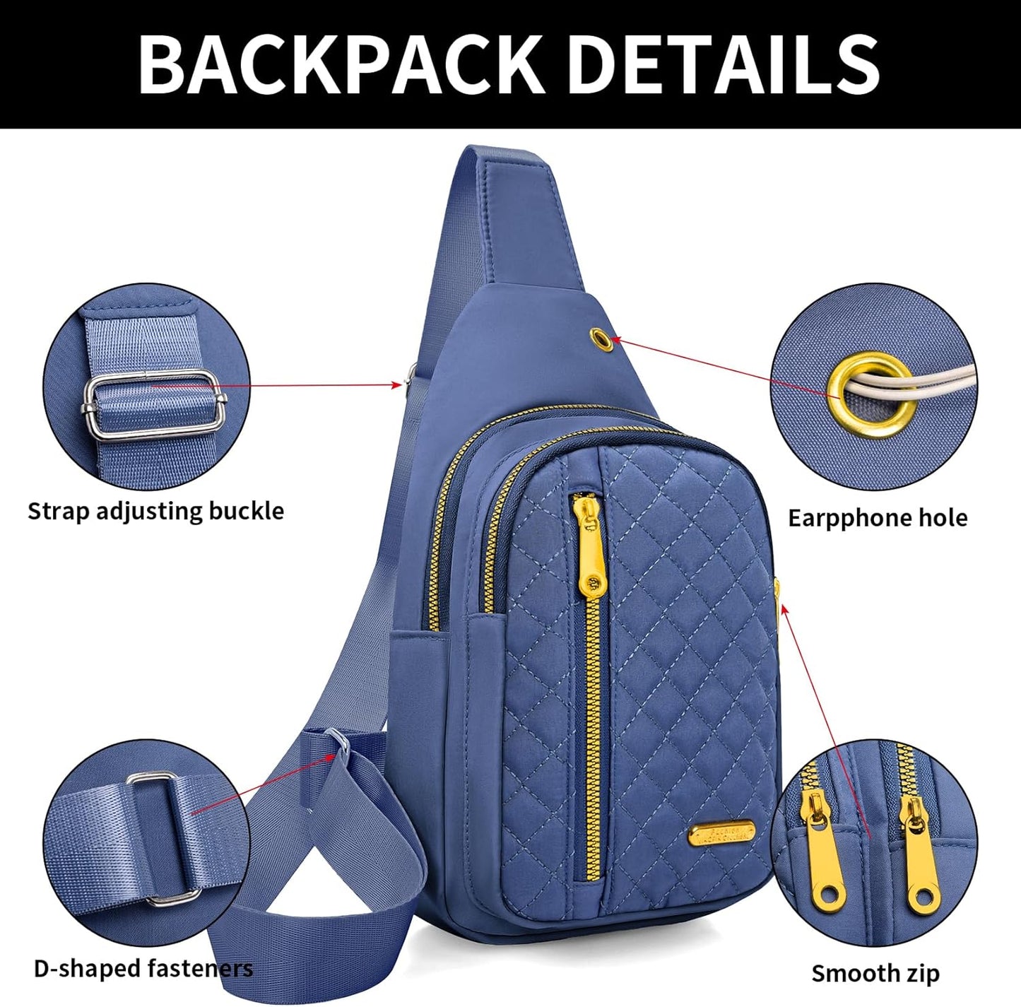 Small Sling Bag For Women Men Casual Crossbody Sling Backpack