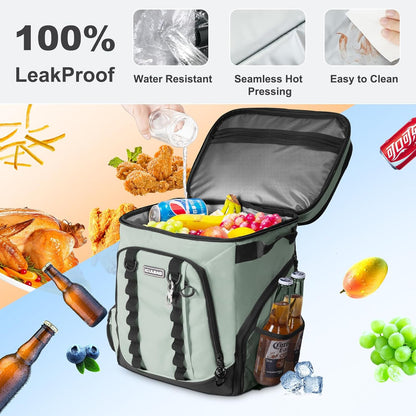 Beach Cooler Backpack for Men 36cans Insulated Backpack Cooler Lunch Bag for Women Camping Hiking Picnic Travel for 18 Hours Cooling 30L