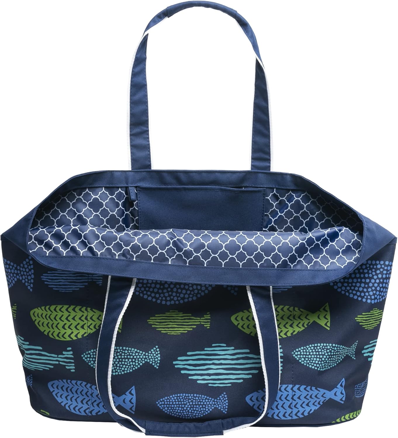 geckobrands Oversized Beach Tote – Large and Stylish Beach Bag with 4 Exterior Pockets and Zippered Internal Compartment