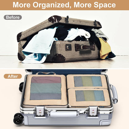 7 Set Compression Packing Cubes Packing Organizer for Travel,Travel Accessories for Carry on Luggage Suitcase Backpack Expandable Organizers