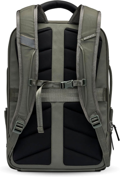 NOMATIC 14L Travel Pack - Water Resistant Laptop Bag - TSA-Ready Expandable Backpack (Olive)