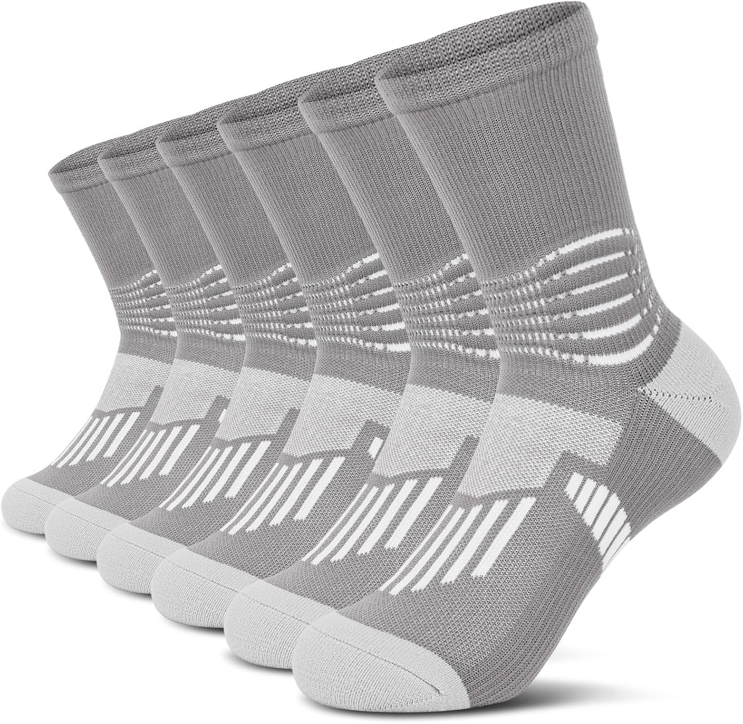 IRAMY Crew Compression Socks Athletic Running Socks for Men Women Plantar Fasciitis Relief 3/6 Pairs