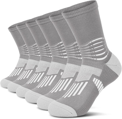 IRAMY Crew Compression Socks Athletic Running Socks for Men Women Plantar Fasciitis Relief 3/6 Pairs