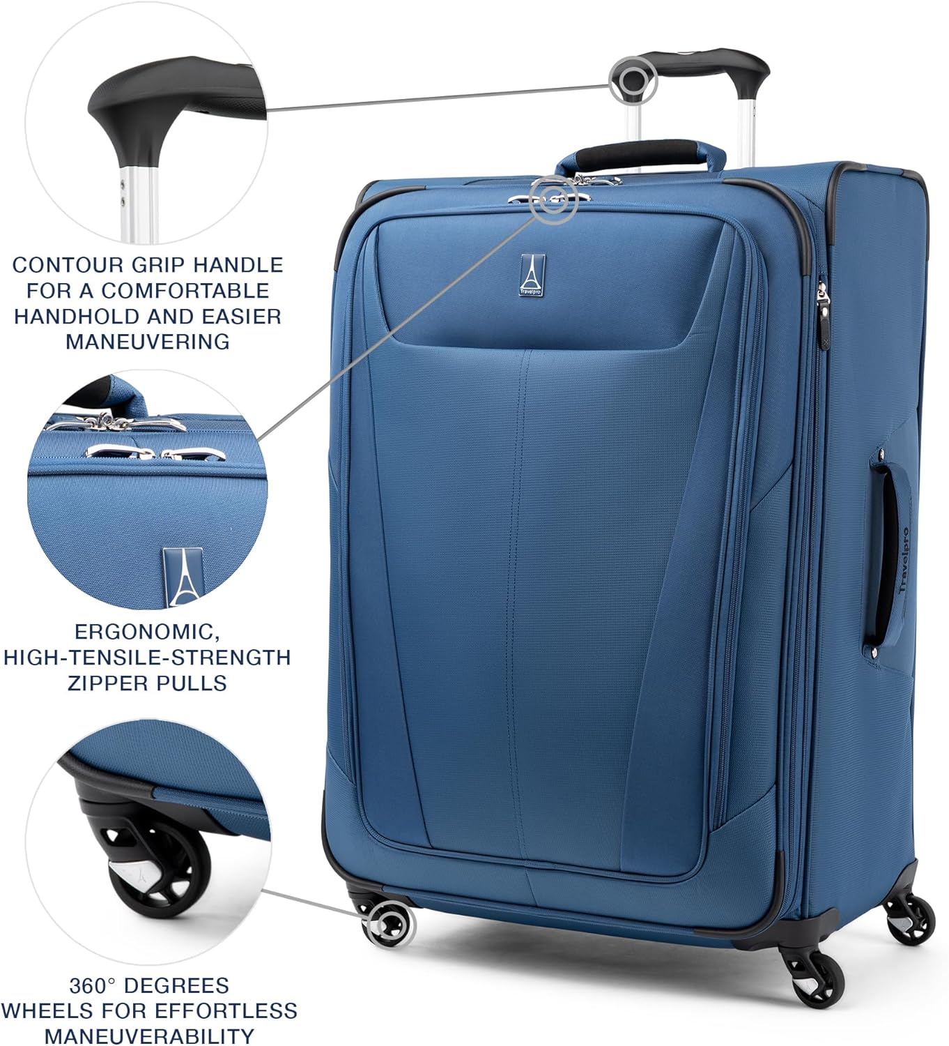 Travelpro Maxlite 5 Softside Expandable Checked Luggage with Spinner Wheels, Lightweight, 29-Inch — Ensign Blue