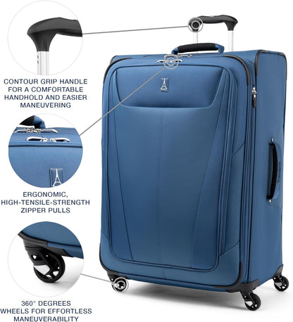 Travelpro Maxlite 5 Softside Expandable Checked Luggage with Spinner Wheels, Lightweight, 29-Inch — Ensign Blue