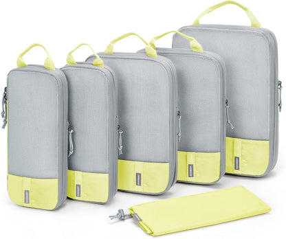 BAGSMART 6 Set Compression Packing Cubes - Lightweight Travel Essentials, Durable Luggage Organizer