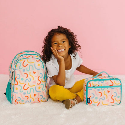 Wildkin Kids Insulated Lunch Box – Durable and Reusable for School & Travel - Confetti Peach