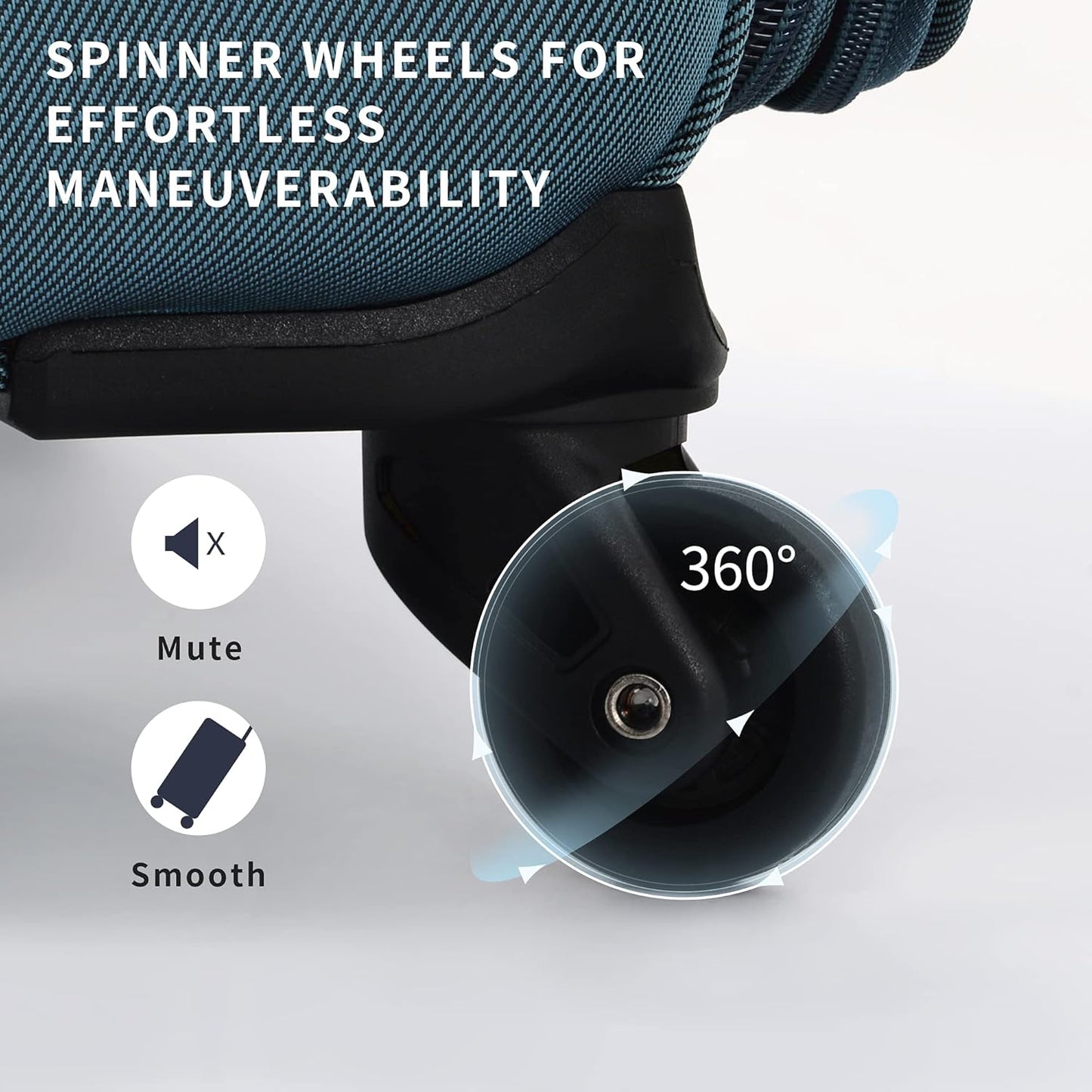 Merax Softside Luggage Set Softshell Lightweight 3 Piece Spinner Suitcase 22" 26" 30" New Green