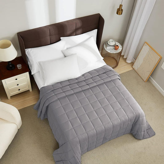 L'AGRATY Weighted Blanket - 88"x104" 30lbs Cooling Breathable Heavy Blanket Microfiber Material with Glass Beads for Adult All-Season Summer Fall Winter Soft Thick Comfort